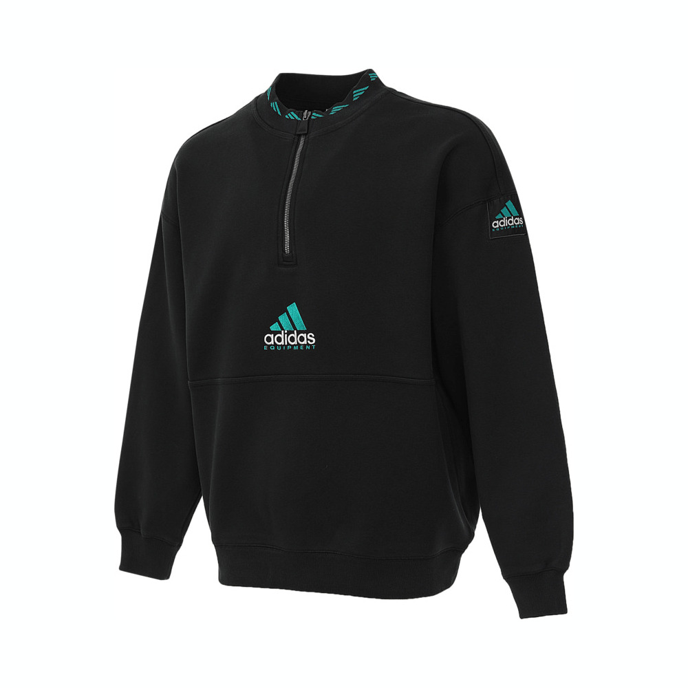 Adidas Original阿迪三叶草2025男子EQT FLEECE HZ针织无帽卫衣JP0357