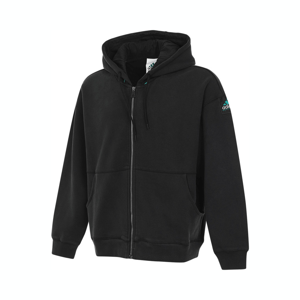 Adidas Original阿迪三叶草2025男子EQT HOODIE针织连帽外套JD0659