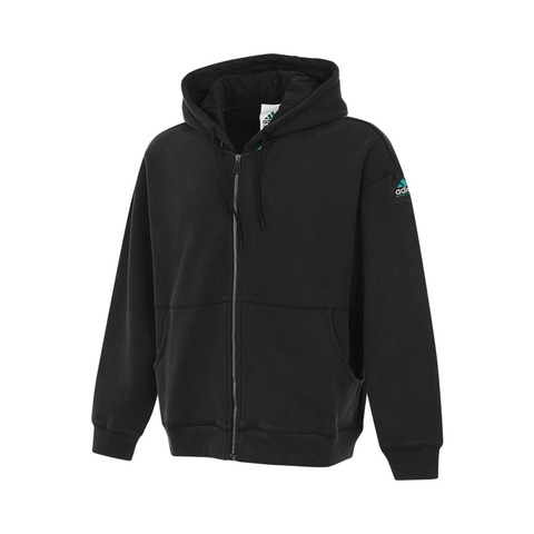 Adidas Original阿迪三叶草2025男子EQT HOODIE针织连帽外套JD0659