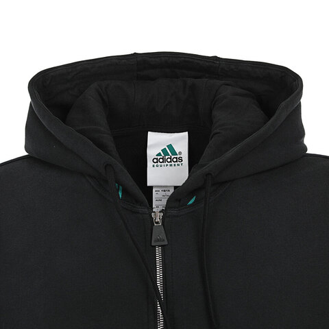 Adidas Original阿迪三叶草2025男子EQT HOODIE针织连帽外套JD0659