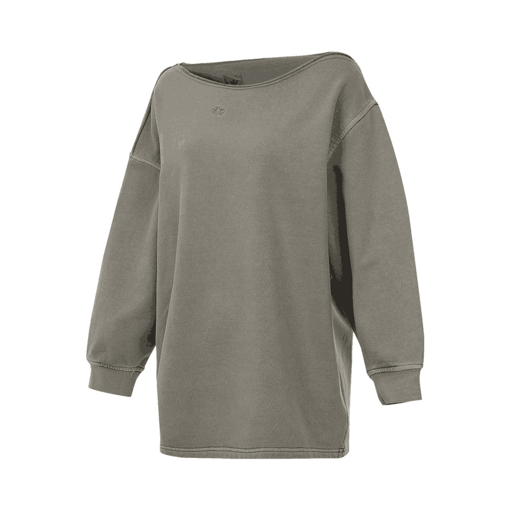 Adidas Original阿迪三叶草2025女子LOOSE SWEAT针织无帽卫衣JI5732