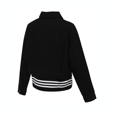 Adidas Original阿迪三叶草2025女子DENIM TRACK TOP牛仔外套JJ3095