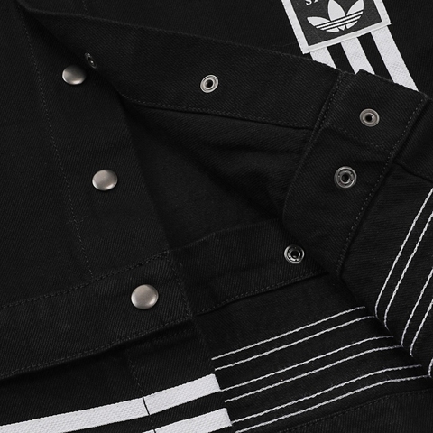 Adidas Original阿迪三叶草2025女子DENIM TRACK TOP牛仔外套JJ3095