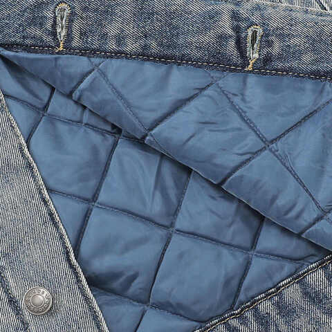 Adidas Original阿迪三叶草2025男子DENIM PAD JKT B薄棉服JY0202