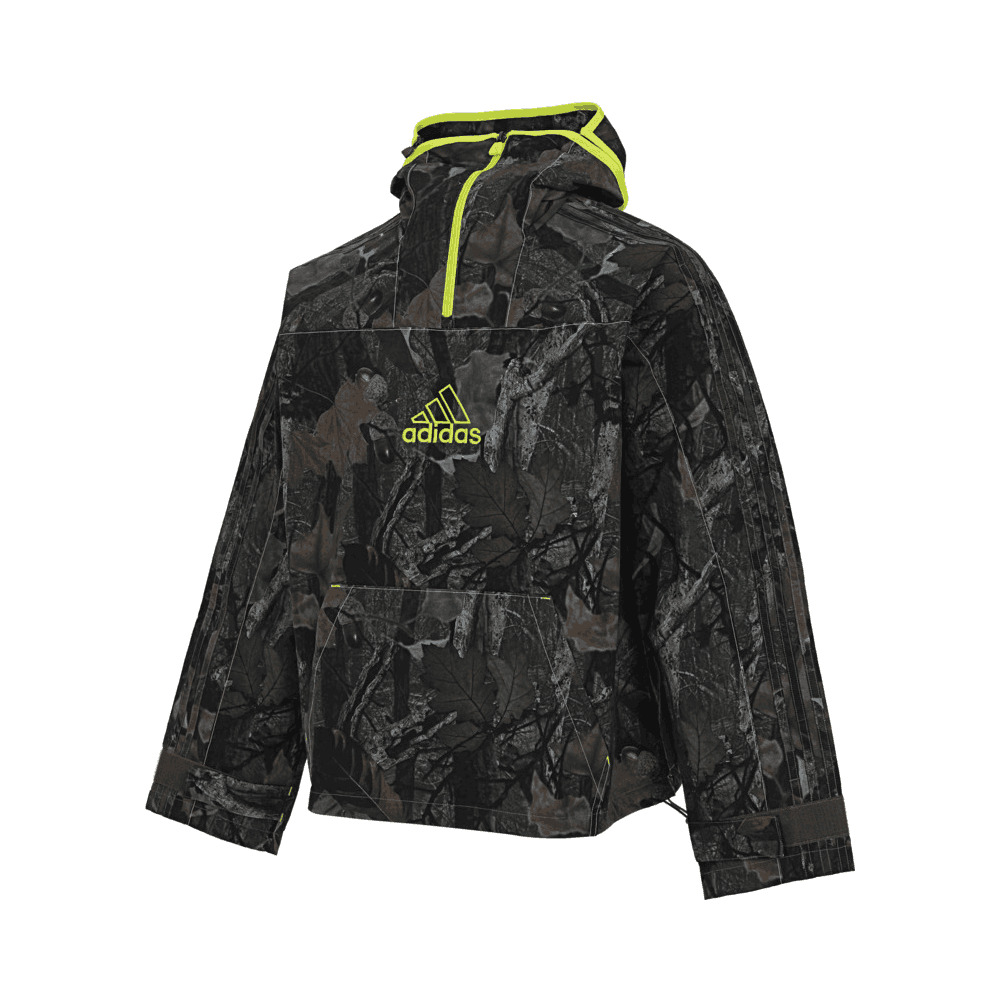 Adidas Original阿迪三叶草2025男子CAMO JACKET Q1梭织连帽外套JD5417