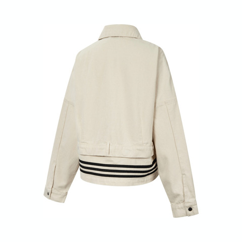 Adidas Original阿迪三叶草2025女子DENIM TRACK TOP牛仔外套JD5617