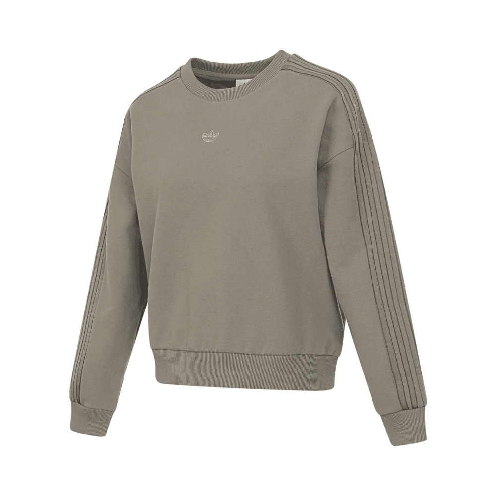 Adidas Original阿迪三叶草2025女子W STREET CREW针织无帽卫衣KB1925