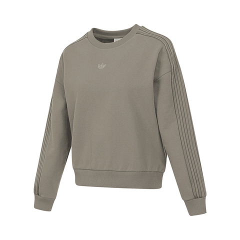 Adidas Original阿迪三叶草2025女子W STREET CREW针织无帽卫衣KB1925