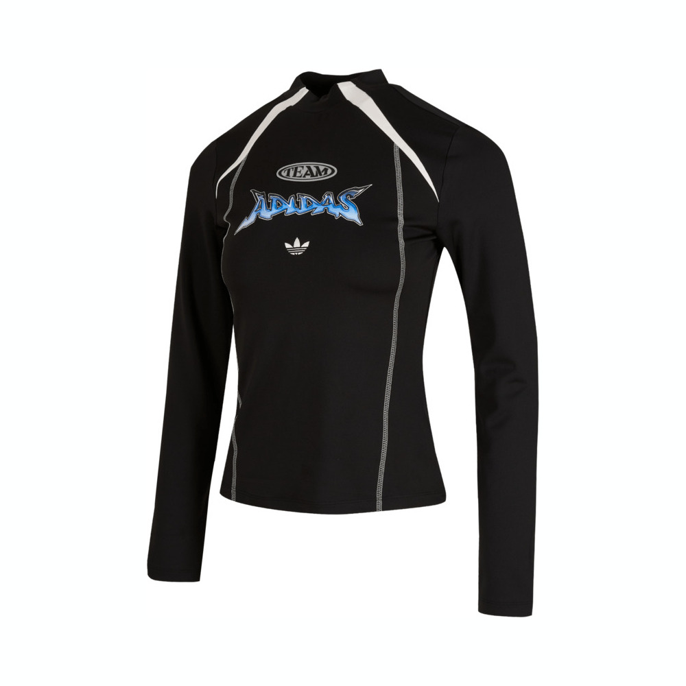 Adidas Original阿迪三叶草2025女子RAC LS TEE W针织无领长TJM8029