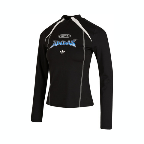 Adidas Original阿迪三叶草2025女子RAC LS TEE W针织无领长TJM8029