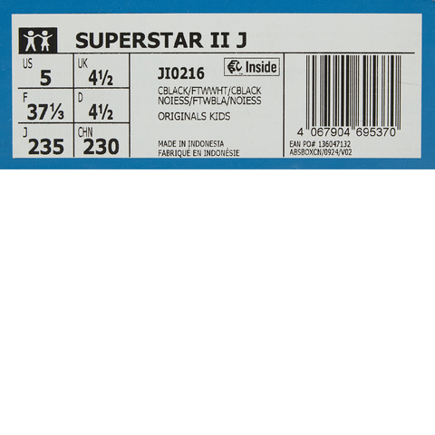 Adidas Kids阿迪儿童2025男大童SUPERSTAR II J三叶草童装JI0216