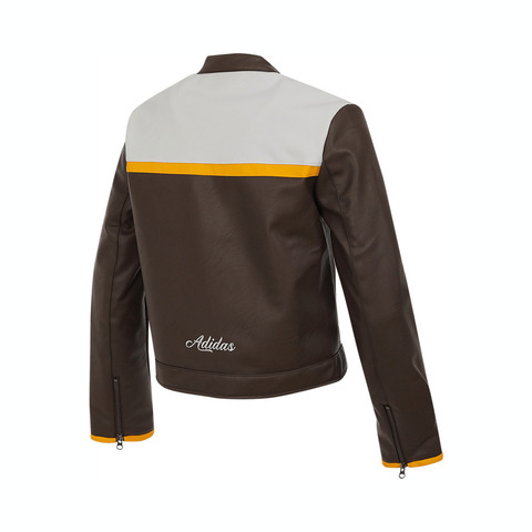 Adidas Original阿迪三叶草2025女子RAC PLTR JKT W皮衣JM8024