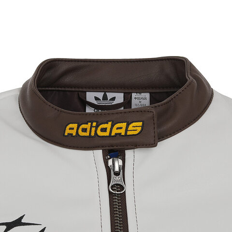 Adidas Original阿迪三叶草2025女子RAC PLTR JKT W皮衣JM8024