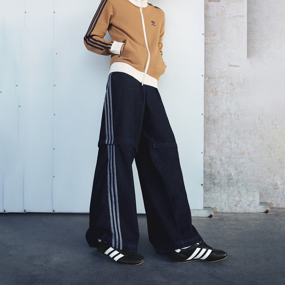 Adidas Original阿迪三叶草2025男子DENIM ZIP TP牛仔长裤KB6416