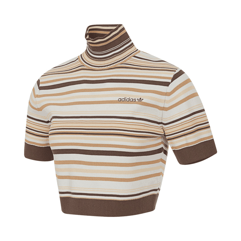 Adidas Original阿迪三叶草2025女子CROP TURTLENECK针织无领短TJD3593