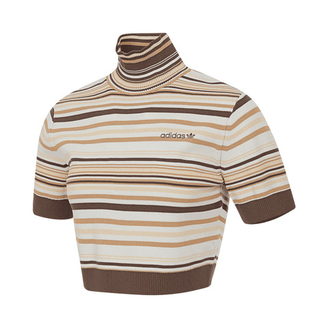 Adidas Original阿迪三叶草2025女子CROP TURTLENECK针织无领短TJD3593