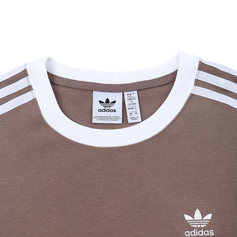 Adidas Original阿迪三叶草2025女子3 STRIPE TEE针织无领短TJD4570