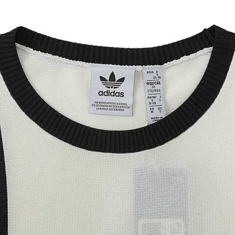Adidas Original阿迪三叶草2025女子KNITTED 3S TEE针织无领短TJJ0961