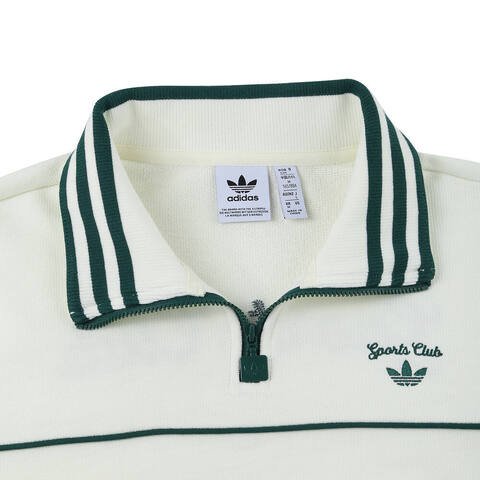 Adidas Original阿迪三叶草2025女子CC ZIP CREW W针织无帽卫衣JM8014