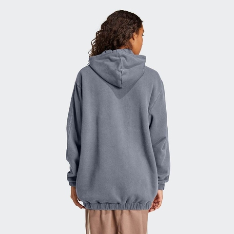Adidas Original阿迪三叶草2025女子WASH ZIP HOODIE针织连帽外套JD0054