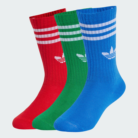 adidas Originals阿迪三叶草2025女小童CREW SOCK 3P中袜优惠装JJ1991