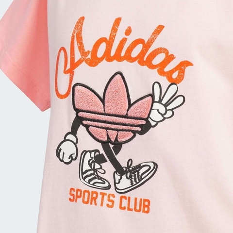 adidas Originals阿迪三叶草小童2025女大童JG TEE SS针织无领短TJV5293
