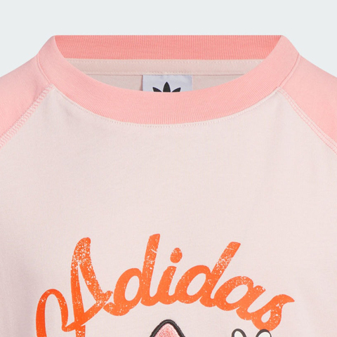 adidas Originals阿迪三叶草小童2025女大童JG TEE SS针织无领短TJV5293