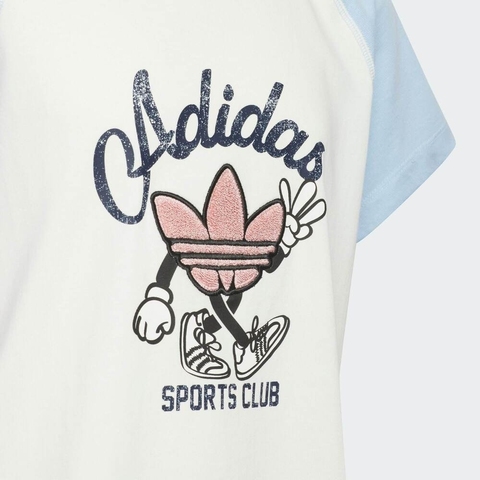 adidas Originals阿迪三叶草小童2025女大童JG TEE SS针织无领短TJV5292