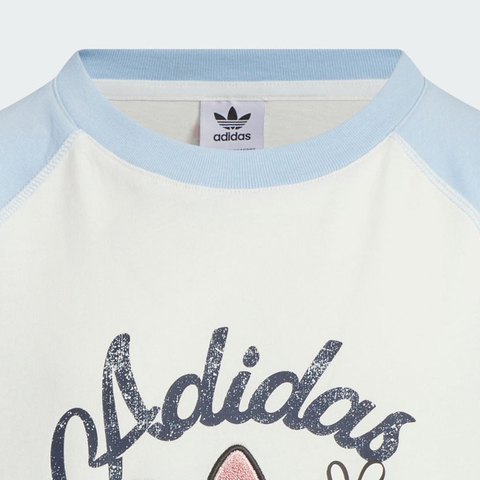 adidas Originals阿迪三叶草小童2025女大童JG TEE SS针织无领短TJV5292