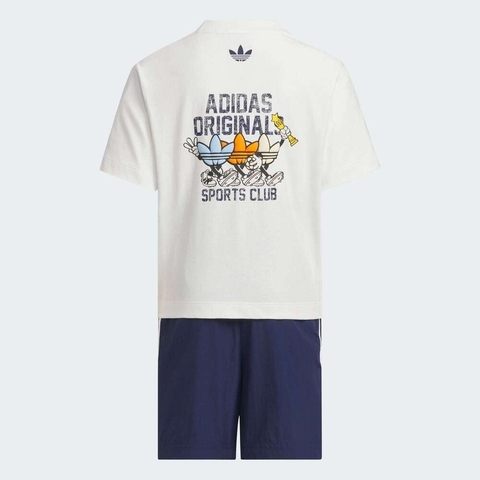 adidas Originals阿迪三叶草小童2025男小童LK KN TEE SET短袖套服JV5173