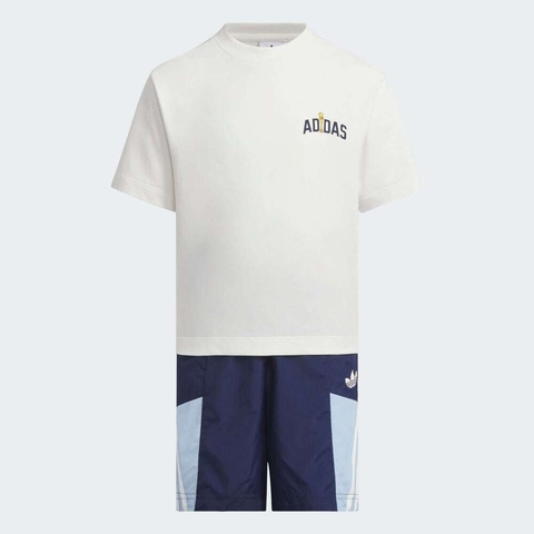 adidas Originals阿迪三叶草小童2025男小童LK KN TEE SET短袖套服JV5173