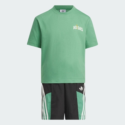 adidas Originals阿迪三叶草小童2025男小童LK KN TEE SET短袖套服JV5174