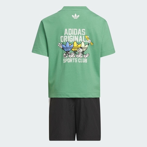 adidas Originals阿迪三叶草小童2025男小童LK KN TEE SET短袖套服JV5174