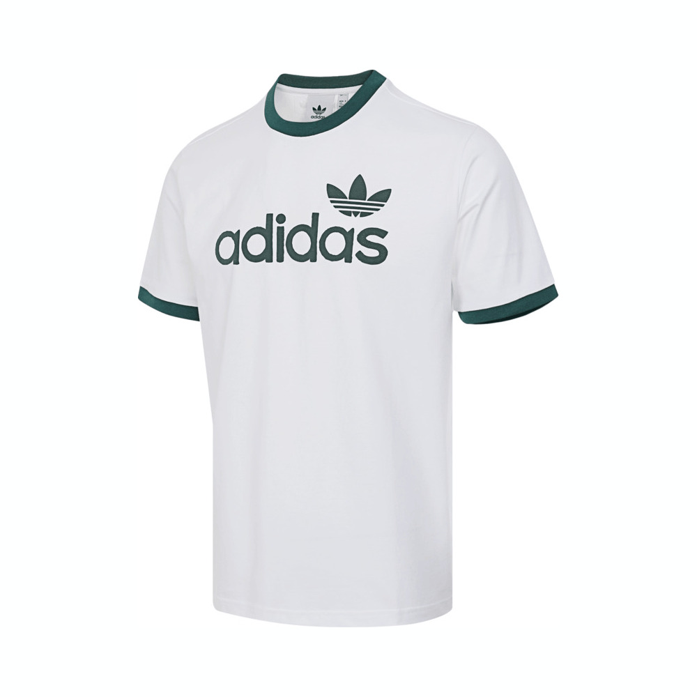 Adidas Original阿迪三叶草2025男子SIMPLE TEE针织无领短TJC8371