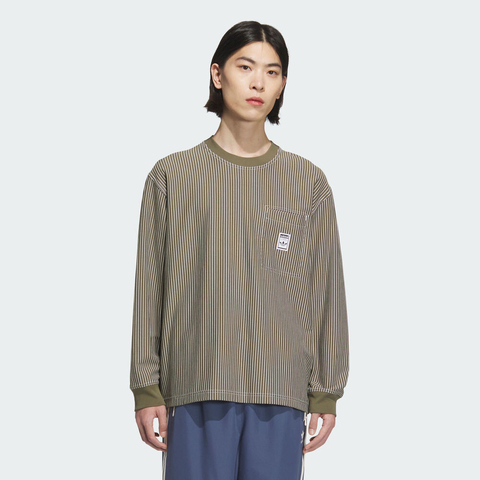 Adidas Original阿迪三叶草2025男子WABASH LS T针织无领长TJX2620