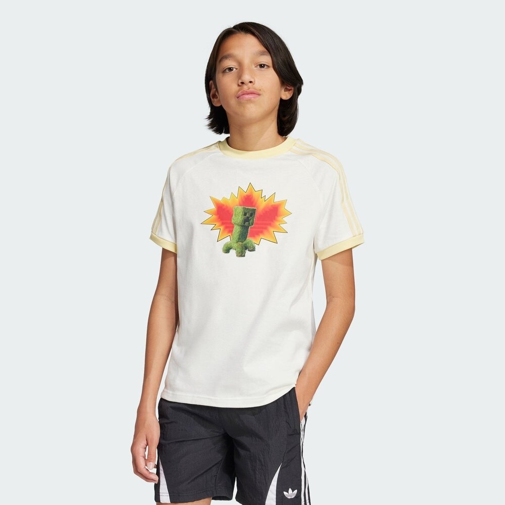 adidas Originals阿迪三叶草2025男大童GFX TEE针织无领短TJZ9930