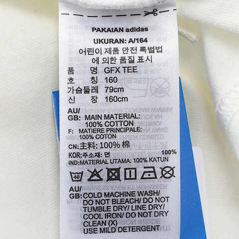 adidas Originals阿迪三叶草2025男大童GFX TEE针织无领短TJZ9930