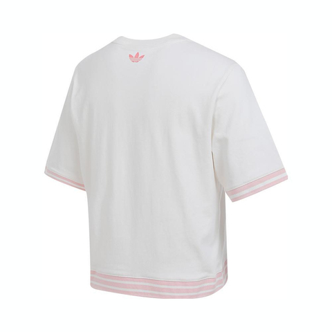 adidas Originals阿迪三叶草2025女大童JG CROP TEE针织无领短TJV5290