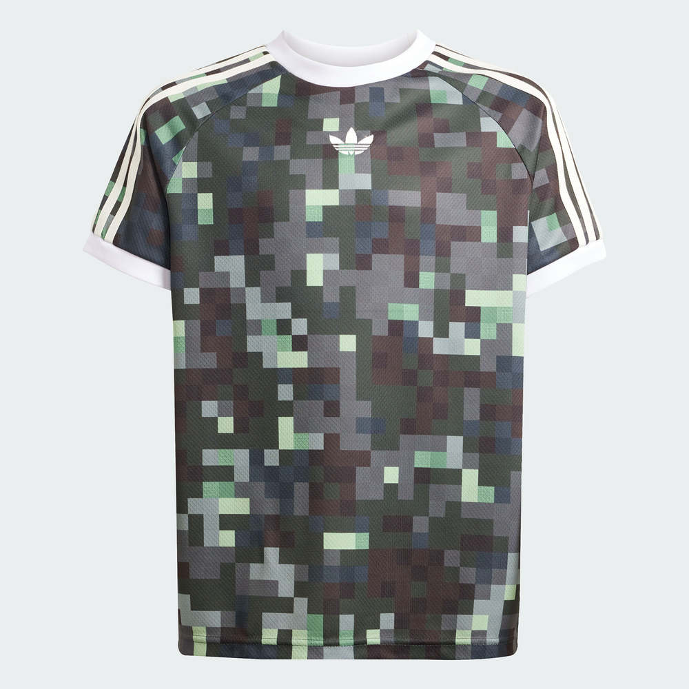 adidas Originals阿迪三叶草2025男大童GFX CAMO TEE针织无领短TJZ9939
