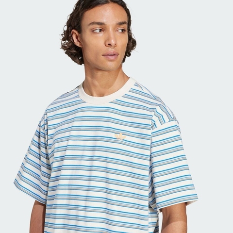 adidas Originals阿迪三叶草2025男子STRIPE TEE针织无领短TKB8355