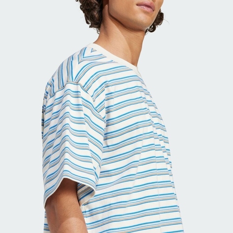 adidas Originals阿迪三叶草2025男子STRIPE TEE针织无领短TKB8355
