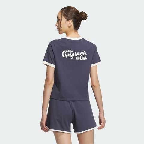 adidas Originals阿迪三叶草2025女子SC GFX S TEE W1针织无领短TJM7973