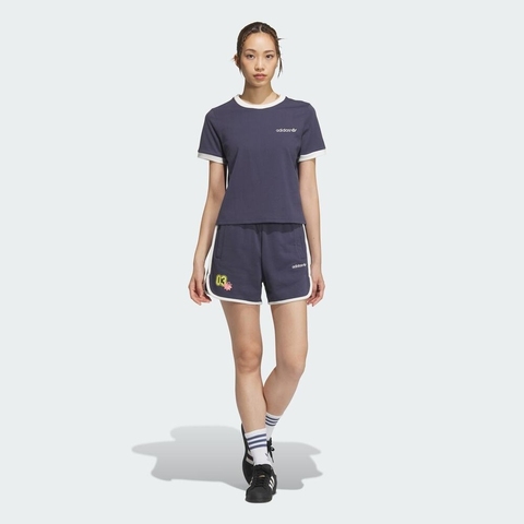 adidas Originals阿迪三叶草2025女子SC GFX S TEE W1针织无领短TJM7973