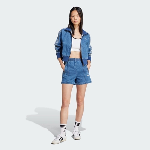 adidas Originals阿迪三叶草2025女子DENIM FB SHORT牛仔短裤JD2562
