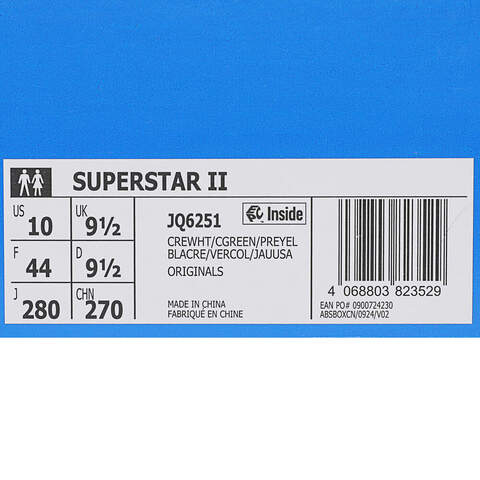 adidas Originals阿迪三叶草2025中性SUPERSTAR IIORI-CLASSICJQ6251