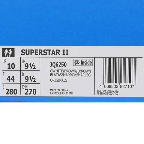 adidas Originals阿迪三叶草2025中性SUPERSTAR IIORI-CLASSICJQ6250