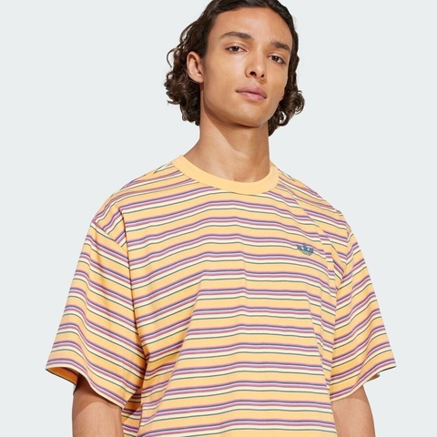adidas Originals阿迪三叶草2025男子STRIPE TEE针织无领短TKB8356