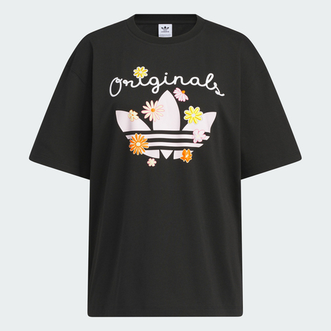 adidas Originals阿迪三叶草2025女子GFX TEE O针织无领短TKB8959