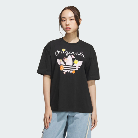 adidas Originals阿迪三叶草2025女子GFX TEE O针织无领短TKB8959