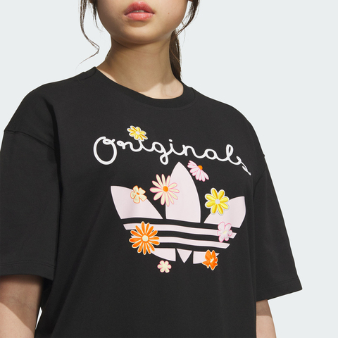 adidas Originals阿迪三叶草2025女子GFX TEE O针织无领短TKB8959